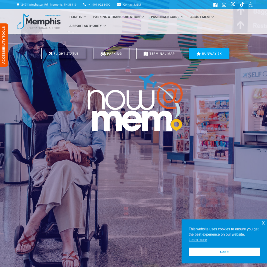 flymemphis.com homepage screenshot