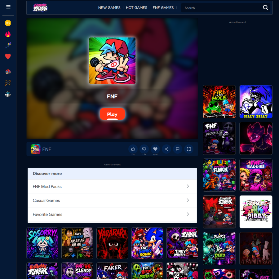 fnf-games.io homepage screenshot