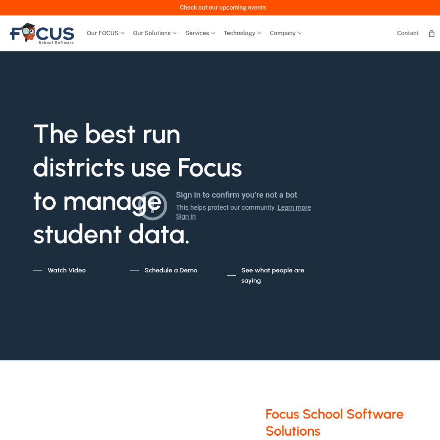 focusschoolsoftware.com homepage screenshot