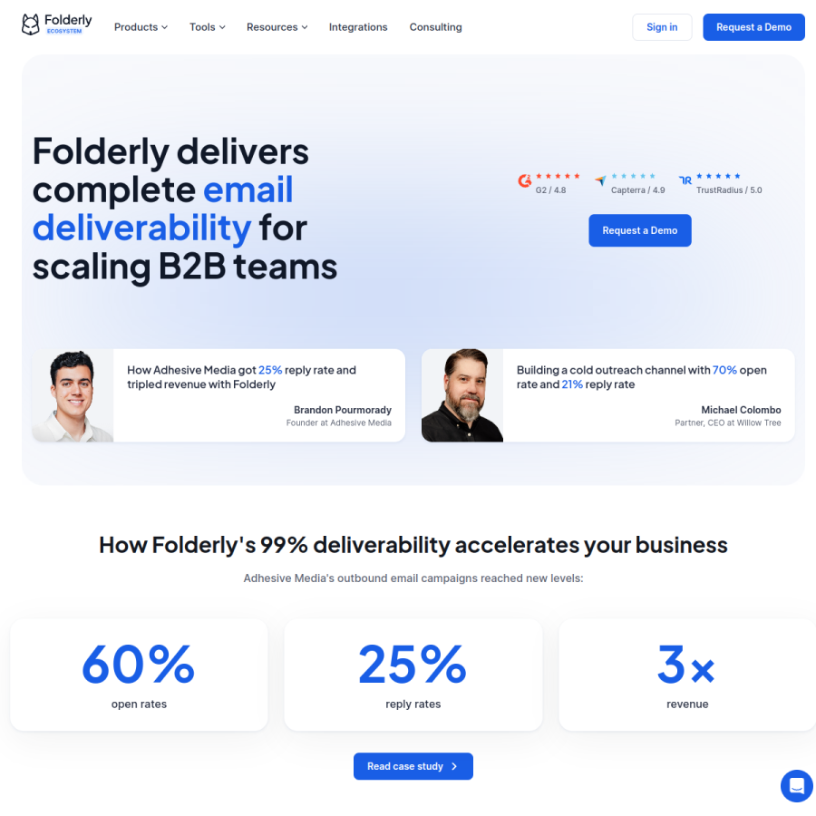 folderly.com homepage screenshot