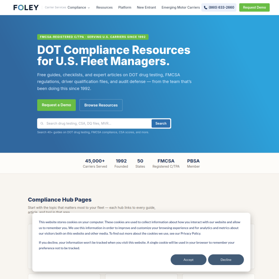 foleyservices.com homepage screenshot