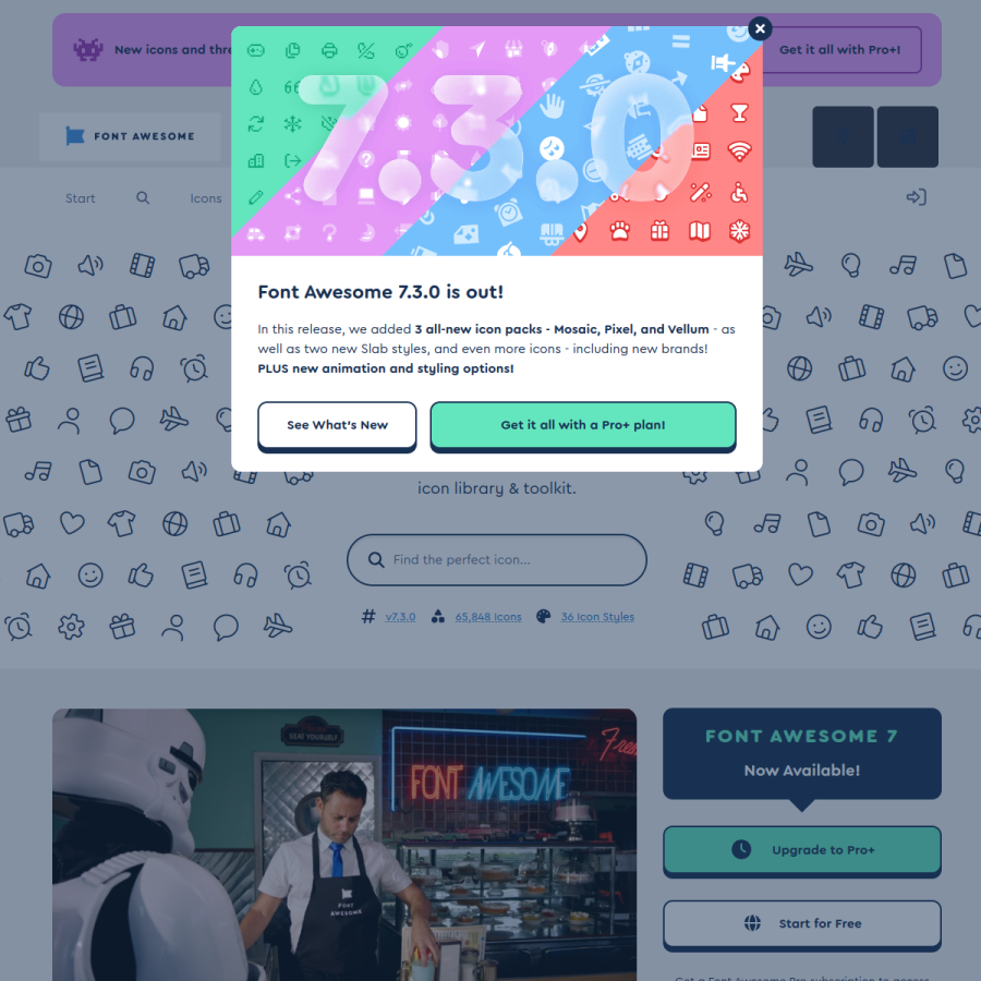 fontawesome.com homepage screenshot