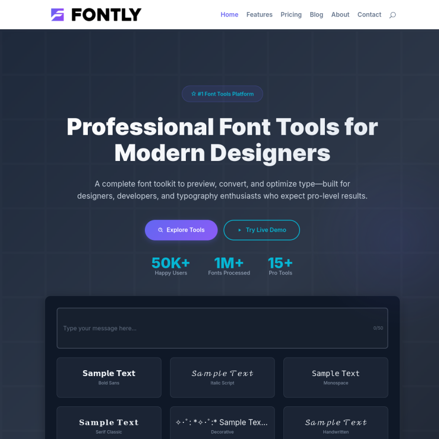 fontly.io homepage screenshot