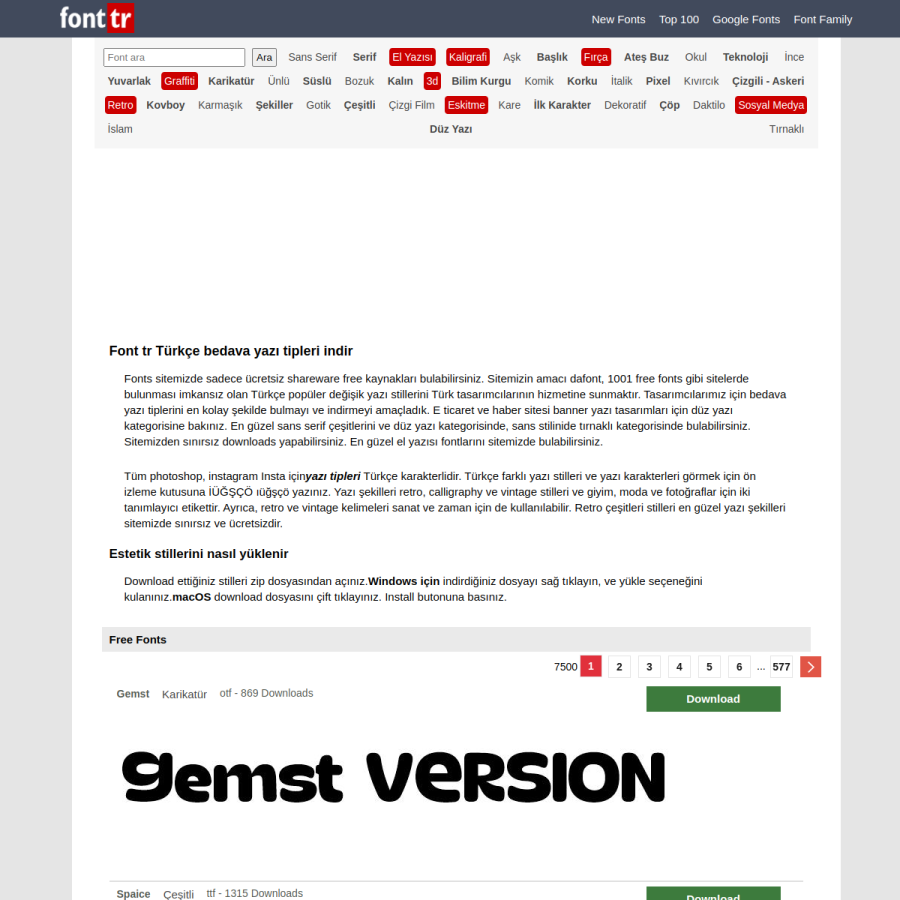 fonttr.com homepage screenshot