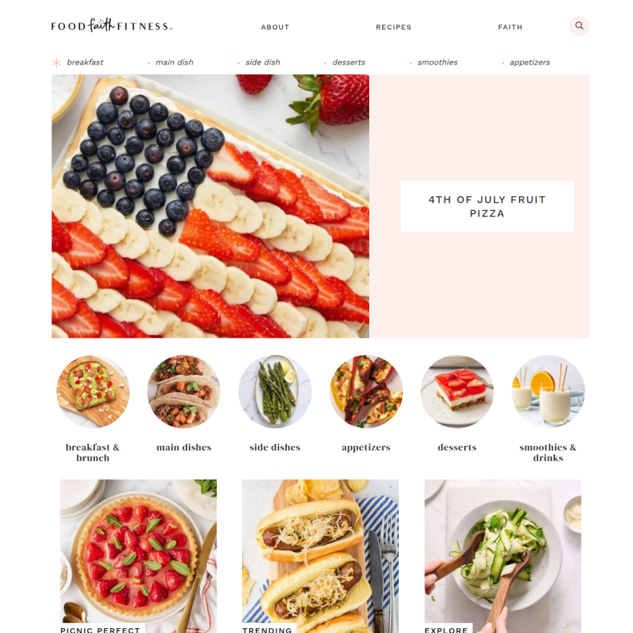 foodfaithfitness.com homepage screenshot