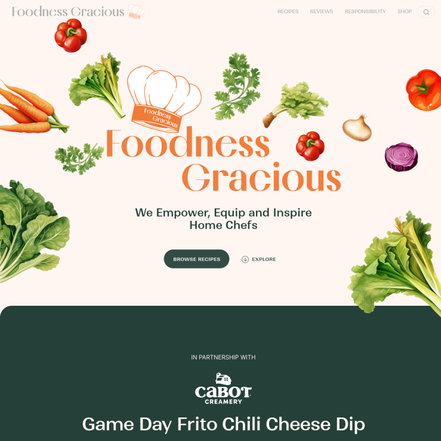 foodnessgracious.com homepage screenshot