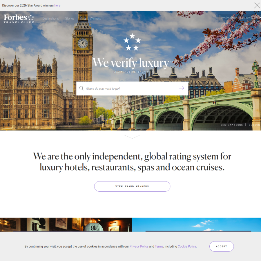 forbestravelguide.com homepage screenshot
