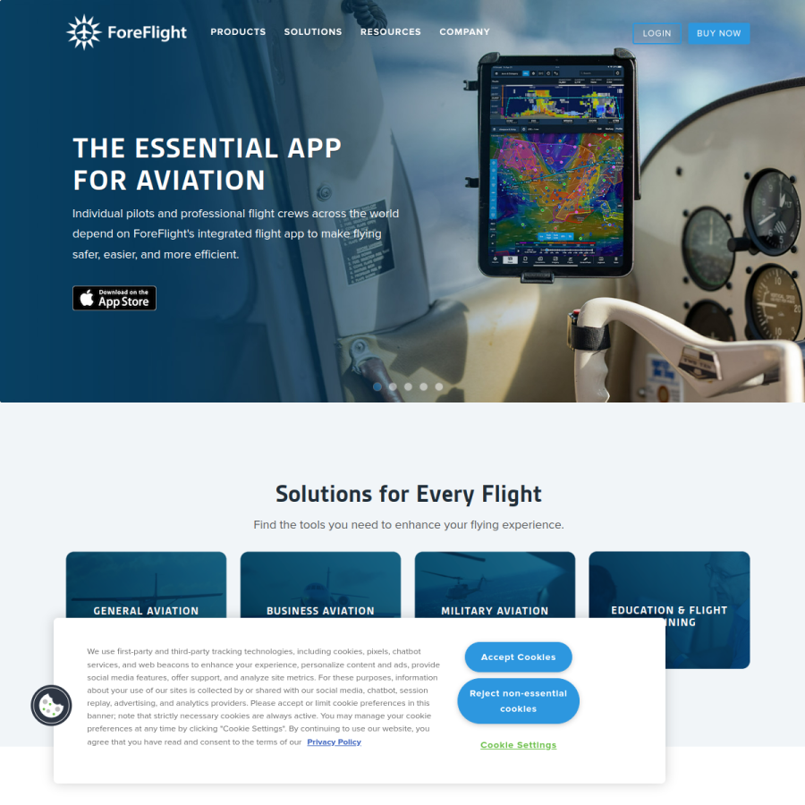 foreflight.com homepage screenshot