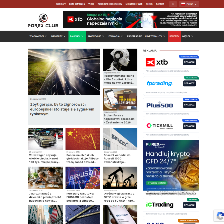 forexclub.pl homepage screenshot