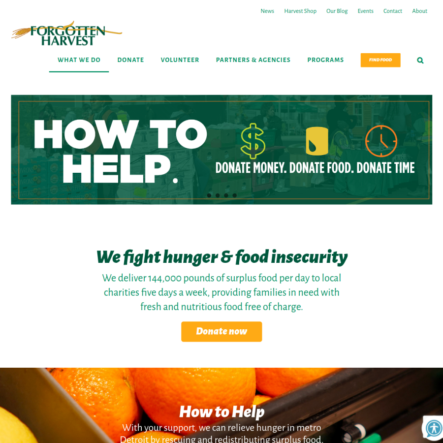 forgottenharvest.org homepage screenshot
