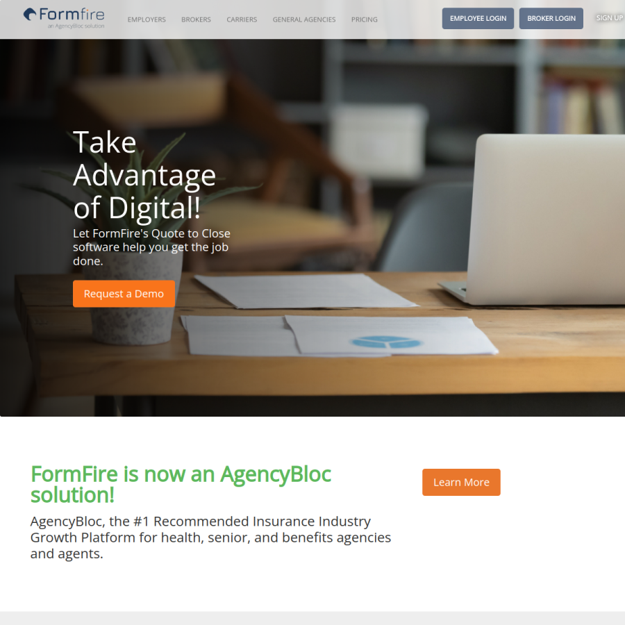 formfire.com homepage screenshot