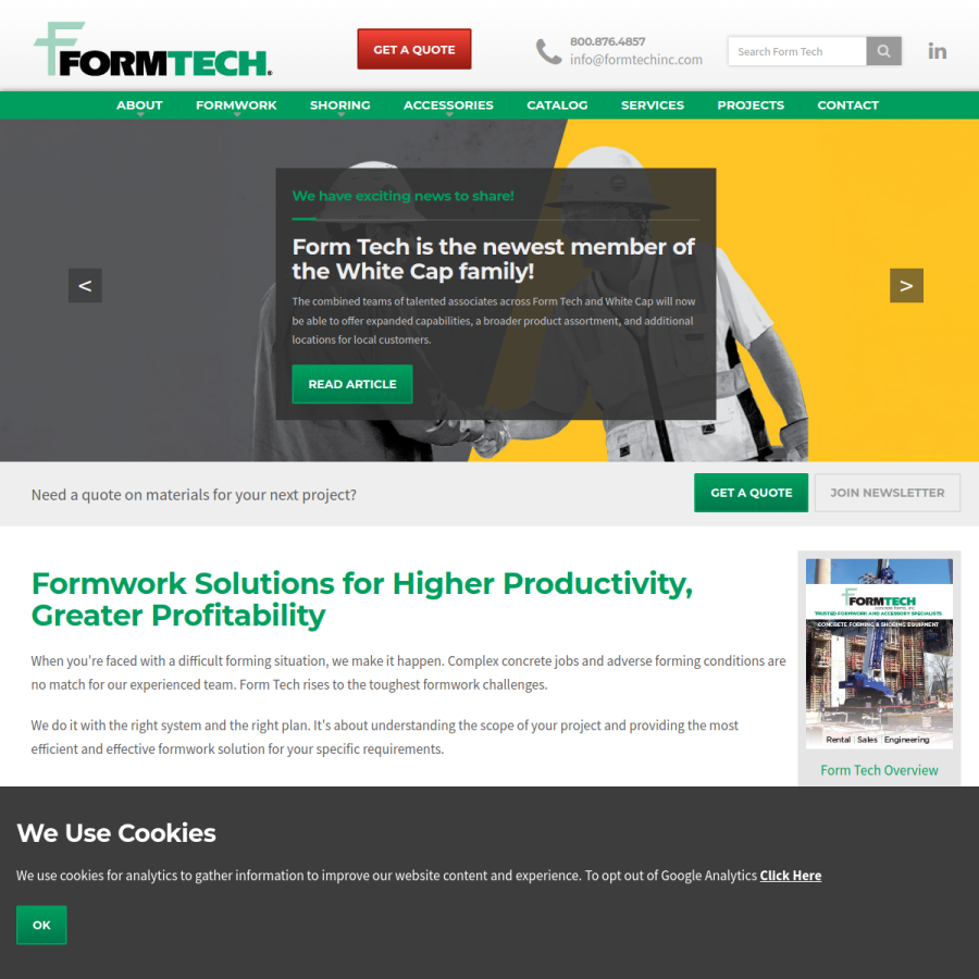 formtechinc.com homepage screenshot