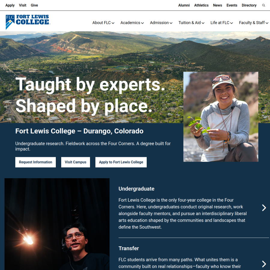 fortlewis.edu homepage screenshot