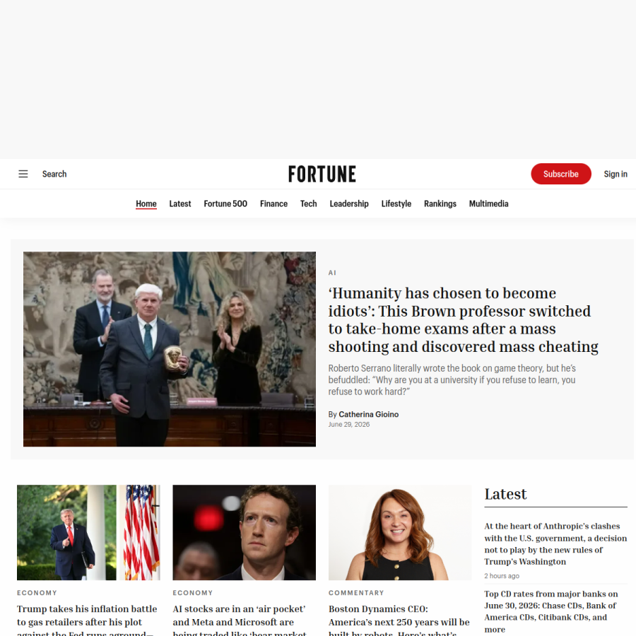 fortune.com homepage screenshot