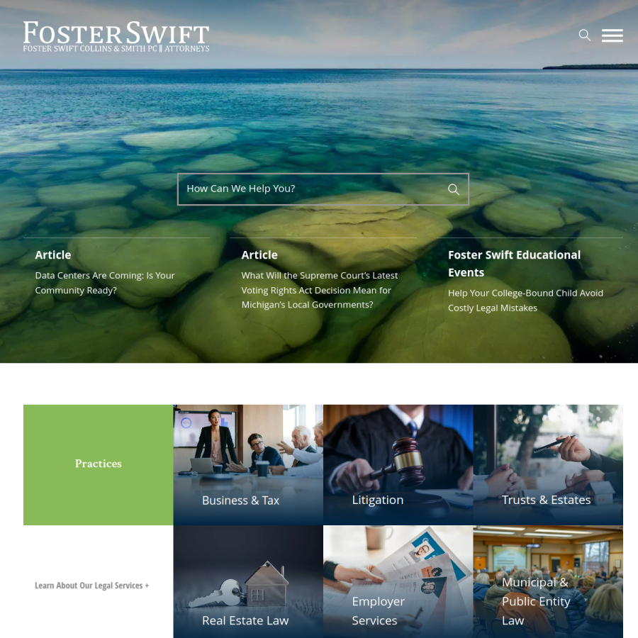 fosterswift.com homepage screenshot
