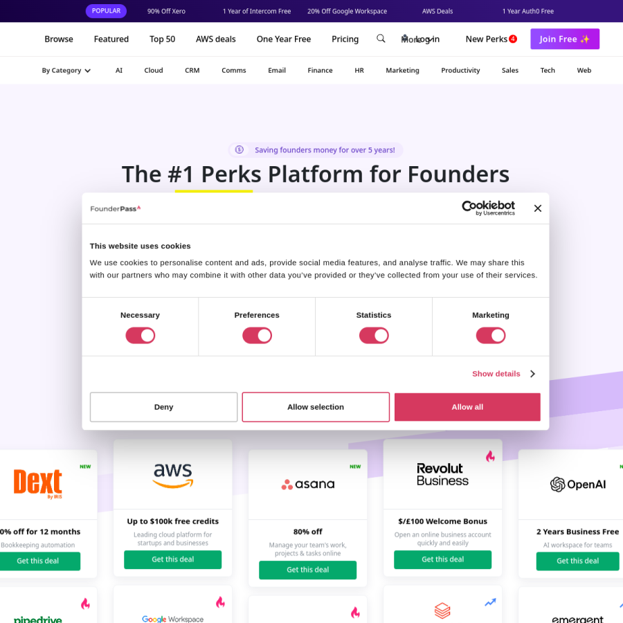 founderpass.com homepage screenshot