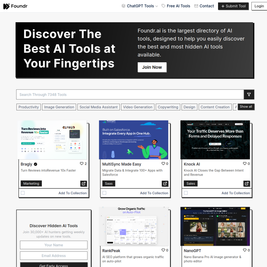 foundr.ai homepage screenshot
