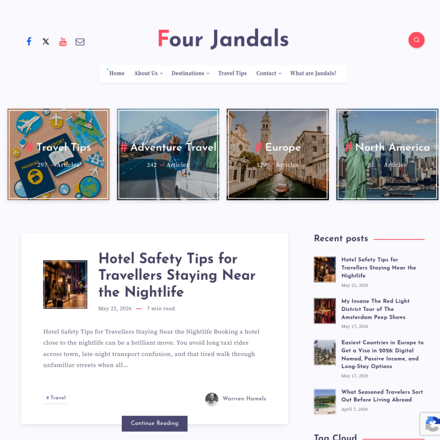 fourjandals.com homepage screenshot