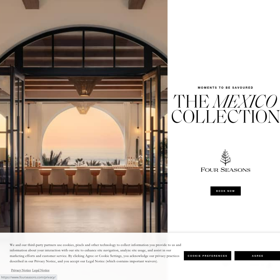 fourseasons.com homepage screenshot