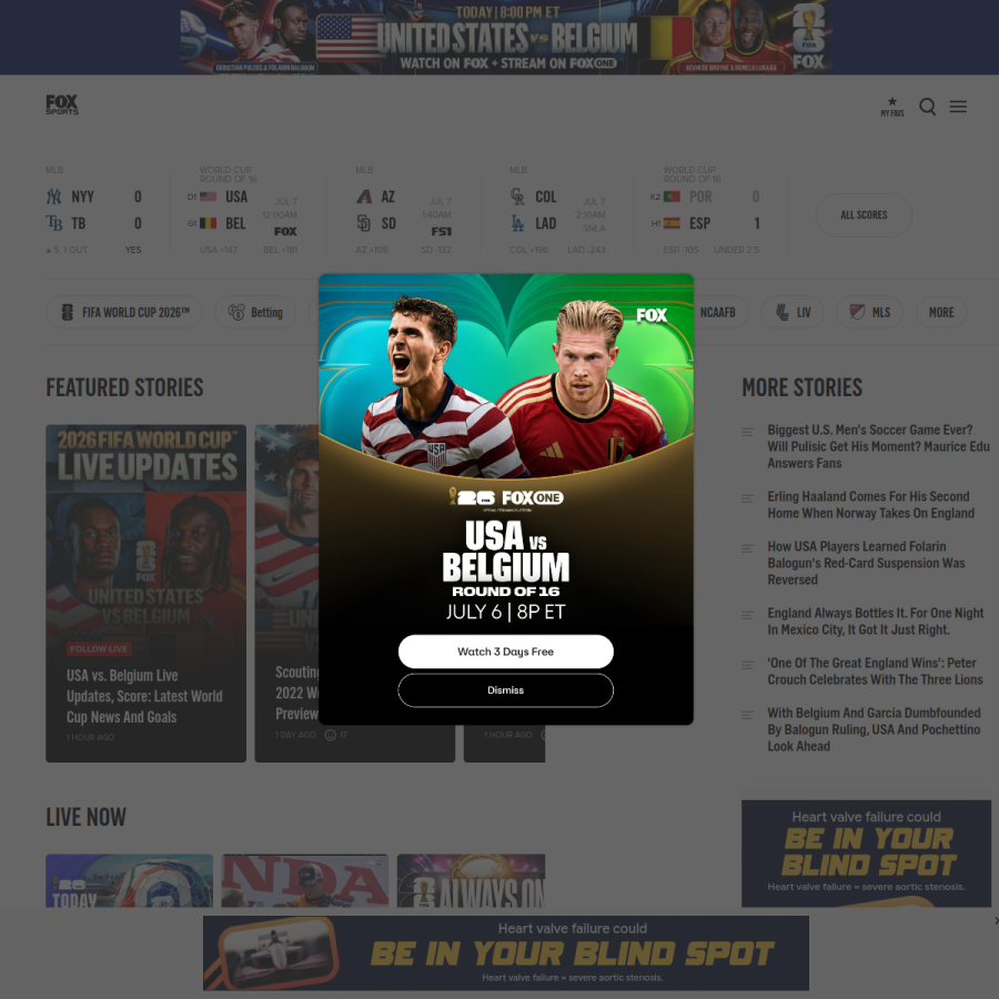 foxsports.com homepage screenshot