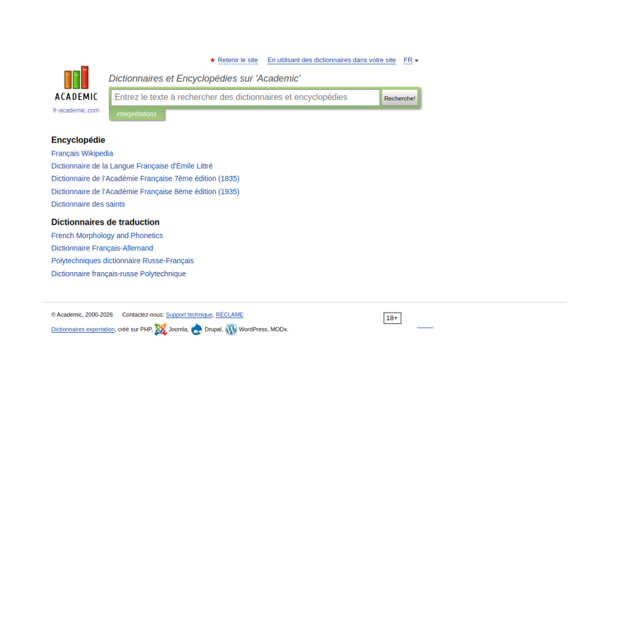 fr-academic.com homepage screenshot