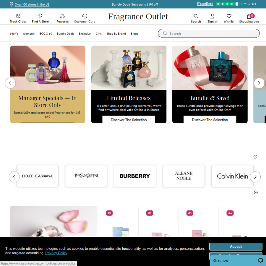 fragranceoutlet.com homepage screenshot