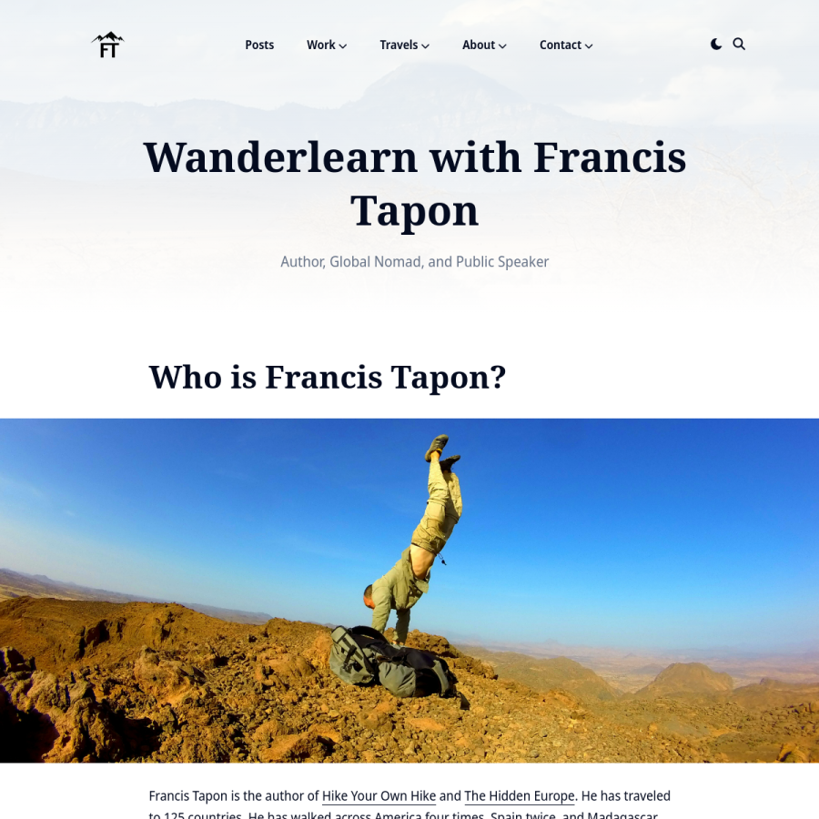 francistapon.com homepage screenshot