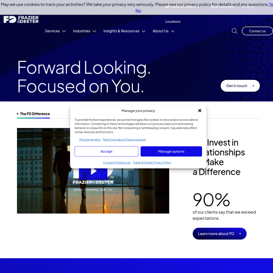 frazierdeeter.com homepage screenshot