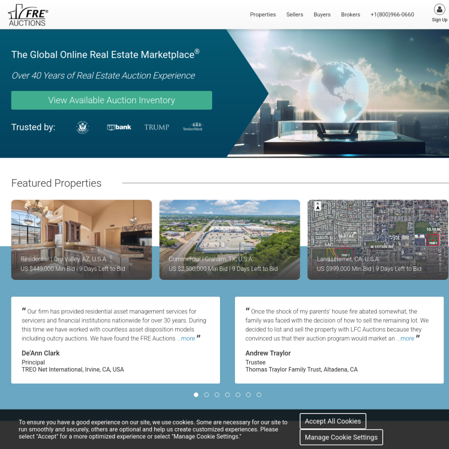 fre.com homepage screenshot