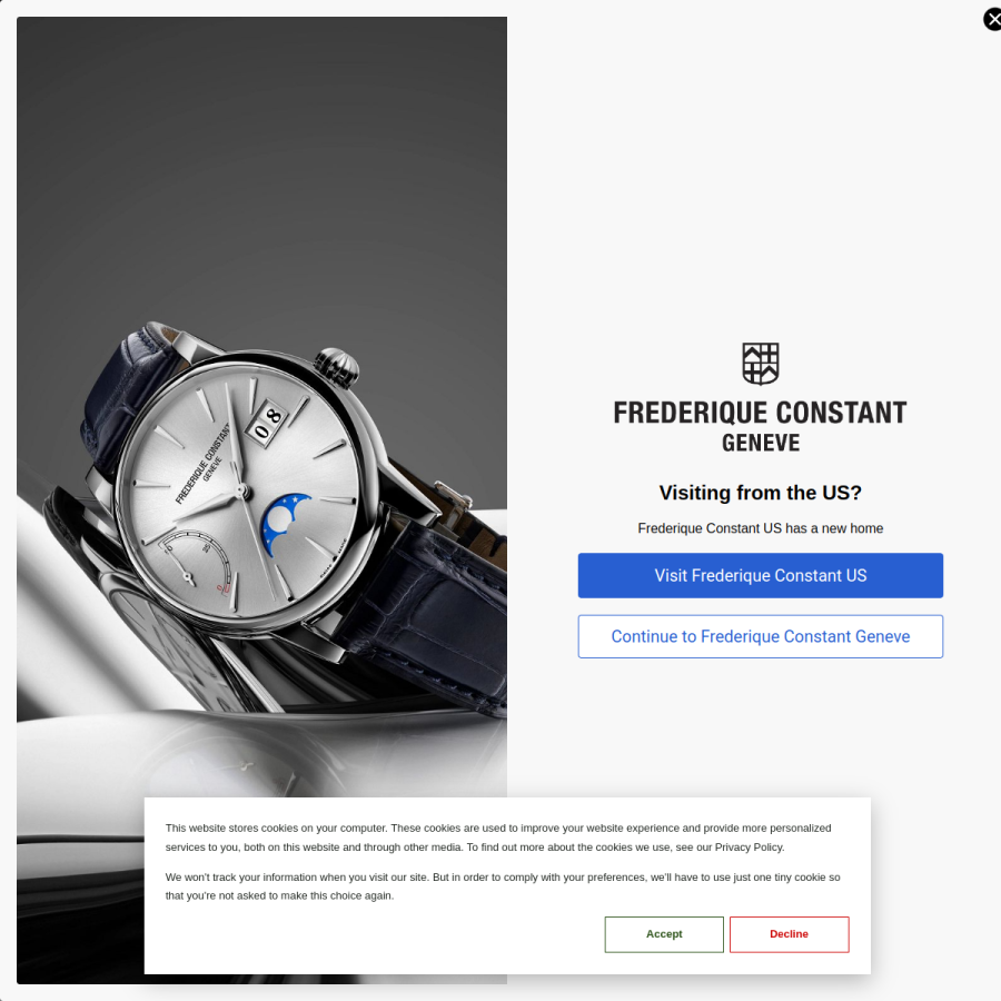 frederiqueconstant.com homepage screenshot