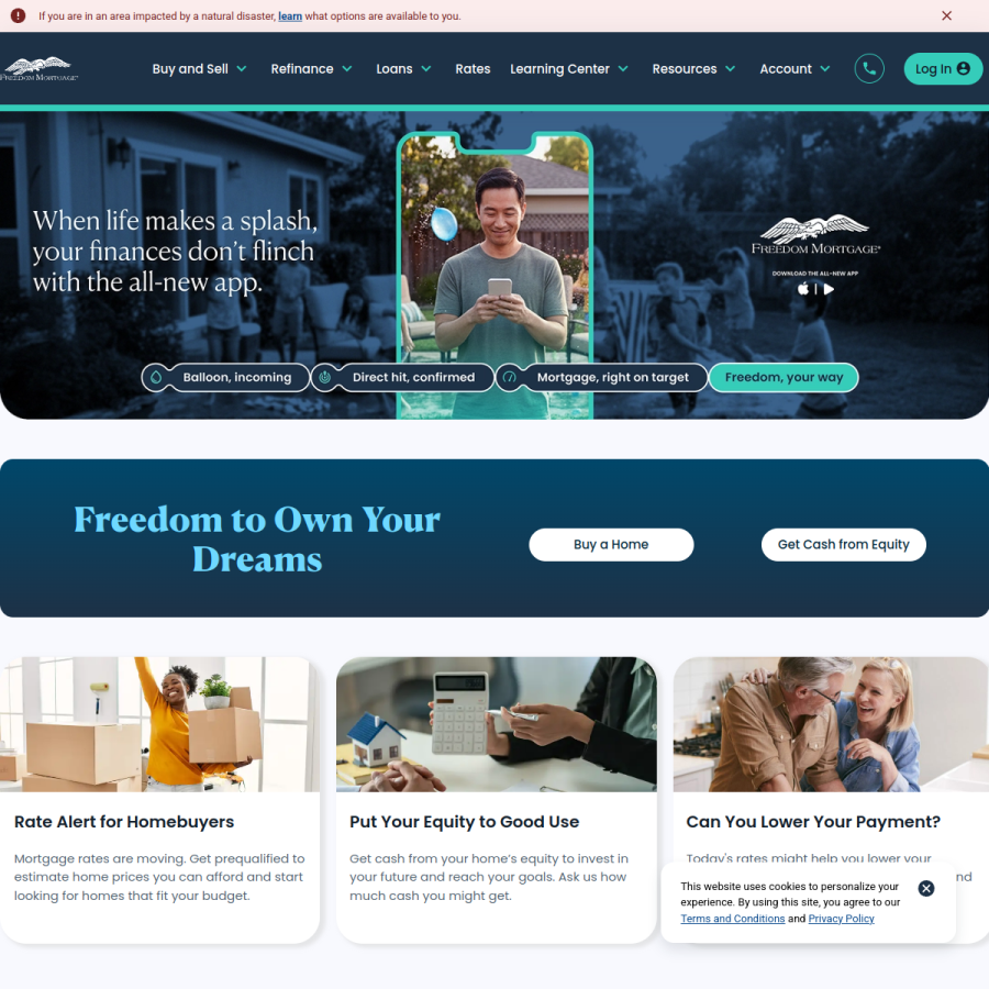 freedommortgage.com homepage screenshot
