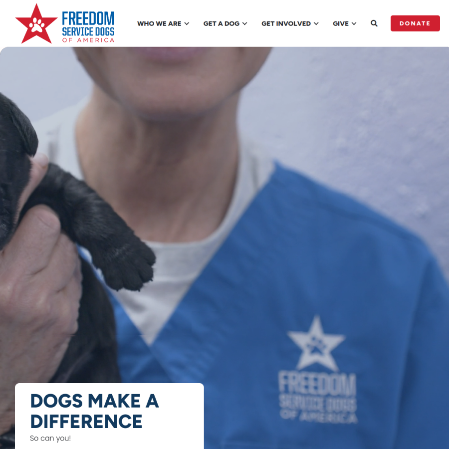 freedomservicedogs.org homepage screenshot