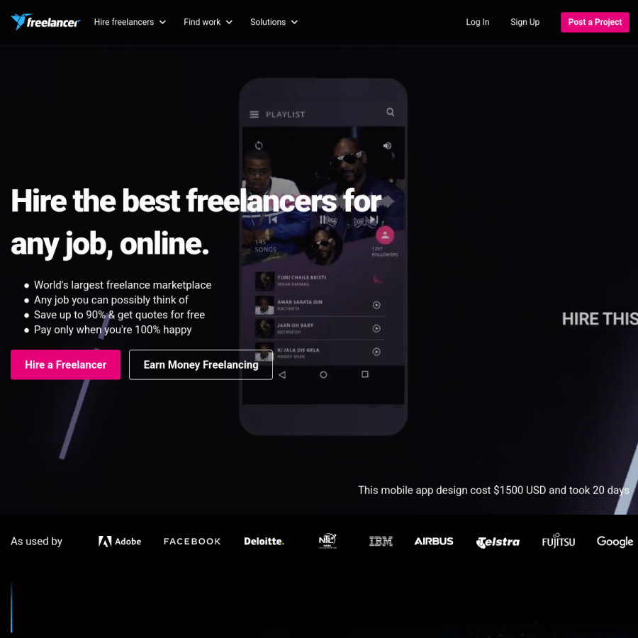 freelancer.pk homepage screenshot