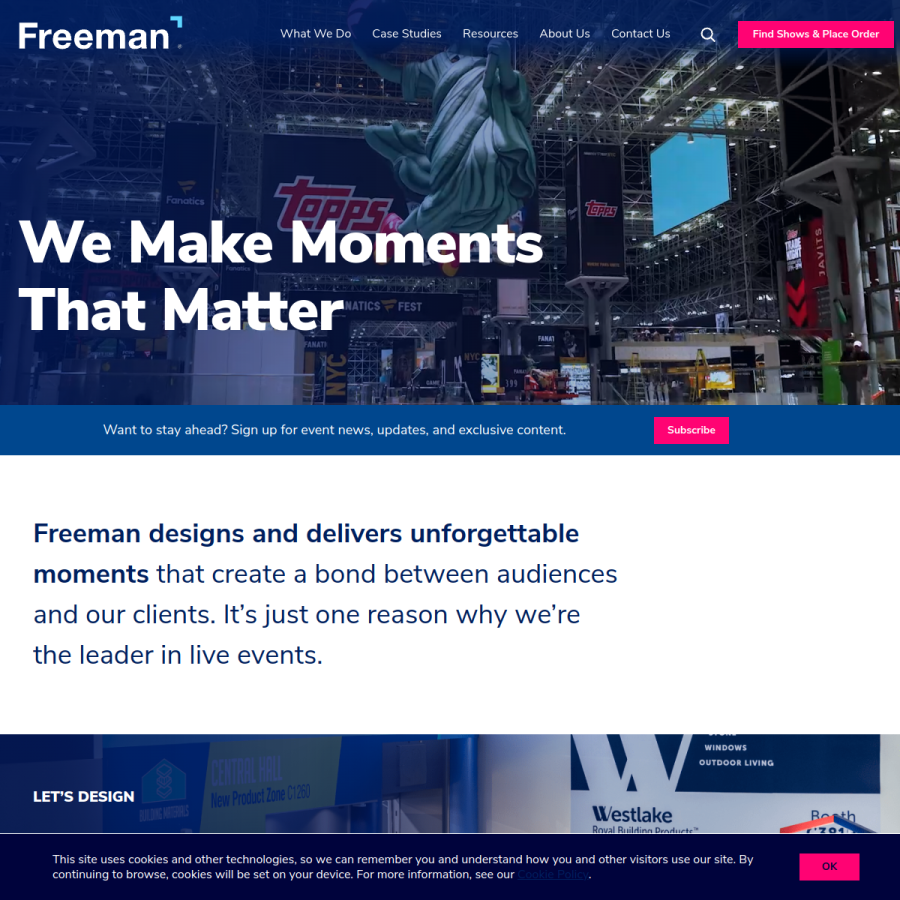 freeman.com homepage screenshot