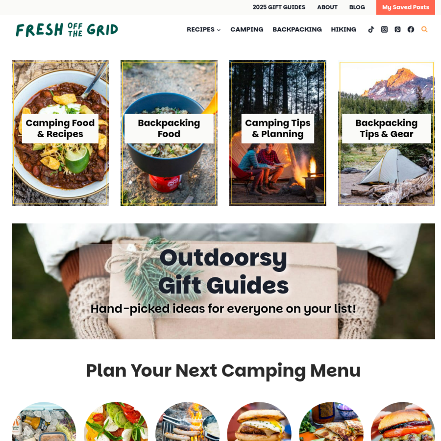 freshoffthegrid.com homepage screenshot