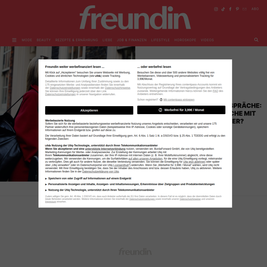 freundin.de homepage screenshot