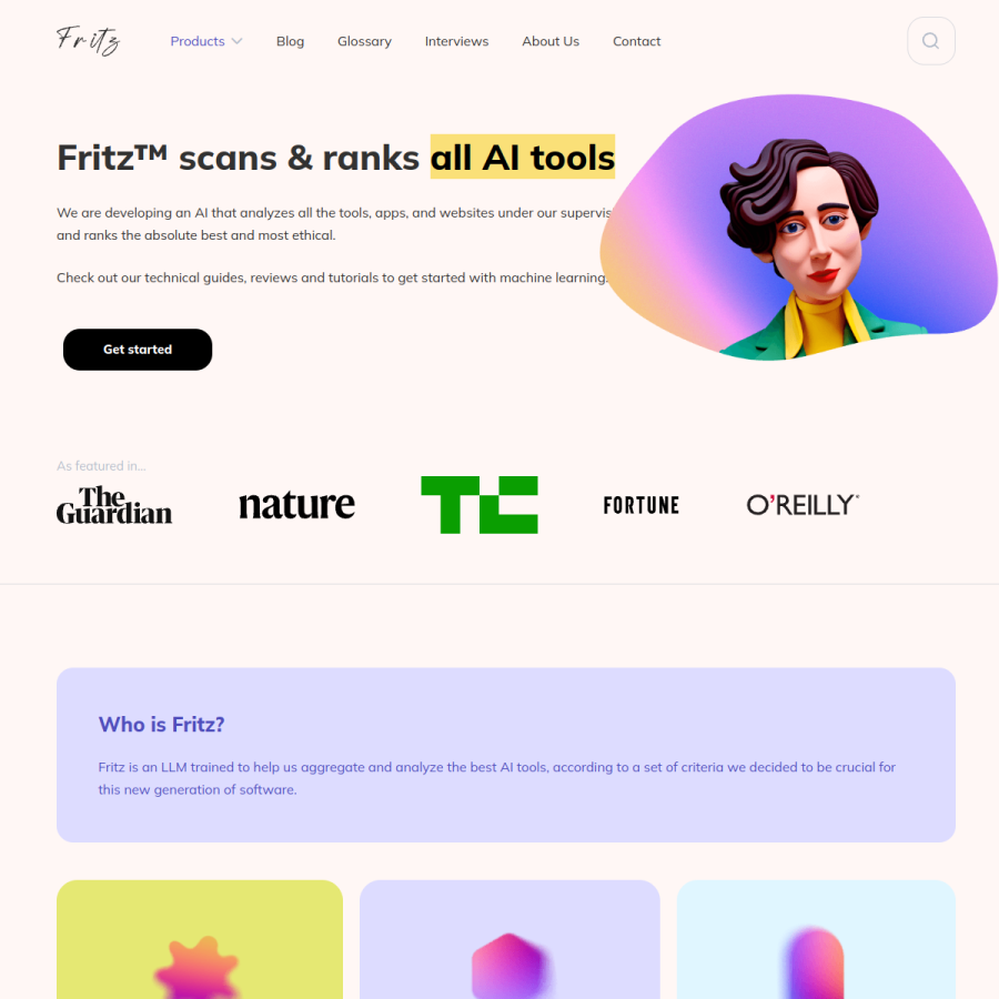 fritz.ai homepage screenshot