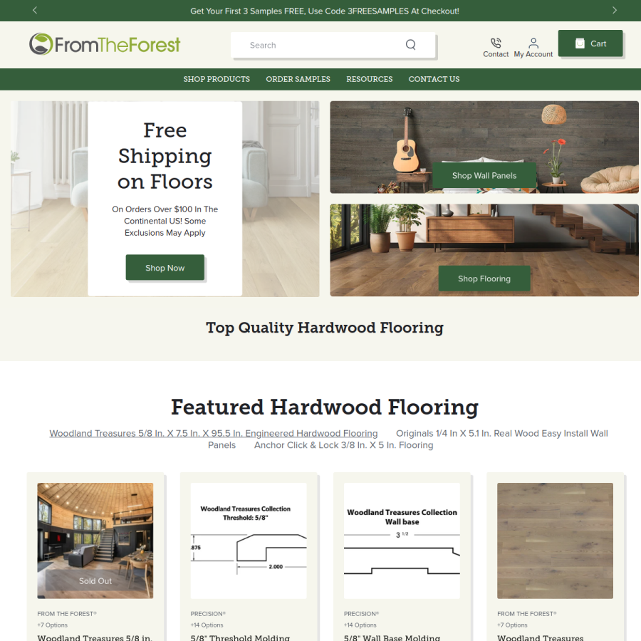 fromtheforest.com homepage screenshot