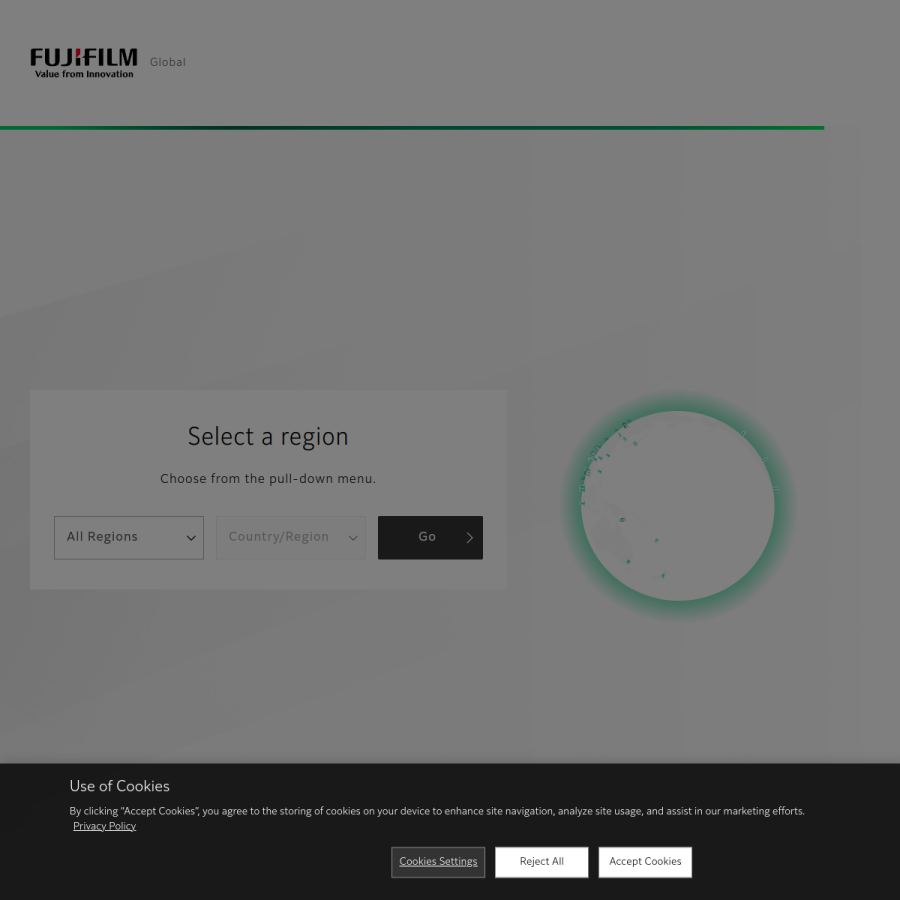 fujifilm.com homepage screenshot