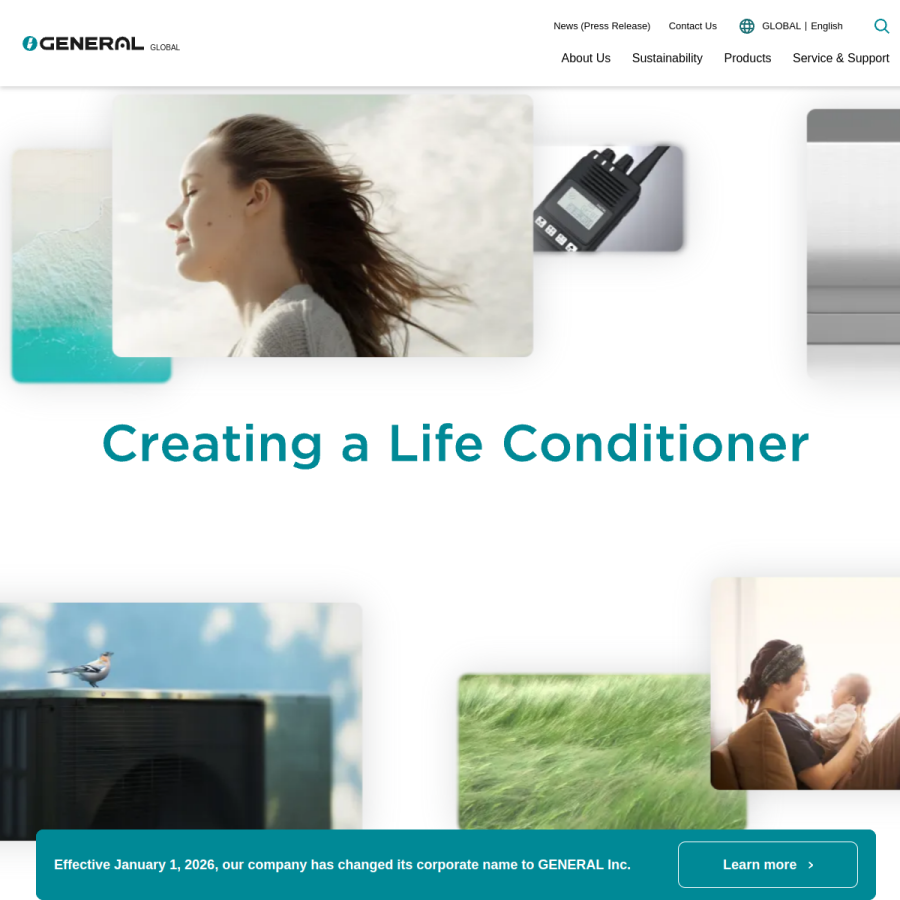 fujitsu-general.com homepage screenshot