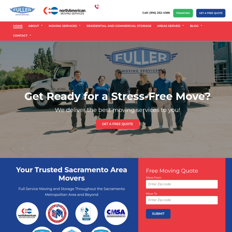 fullermoving.com homepage screenshot
