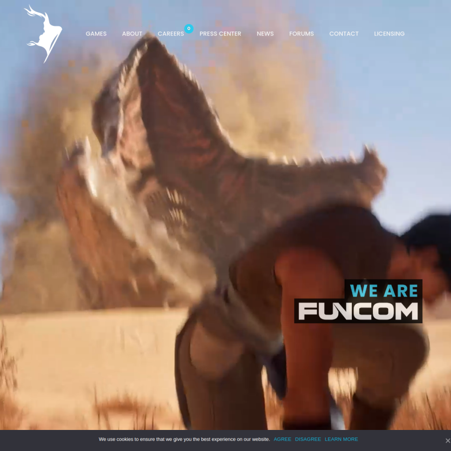 funcom.com homepage screenshot