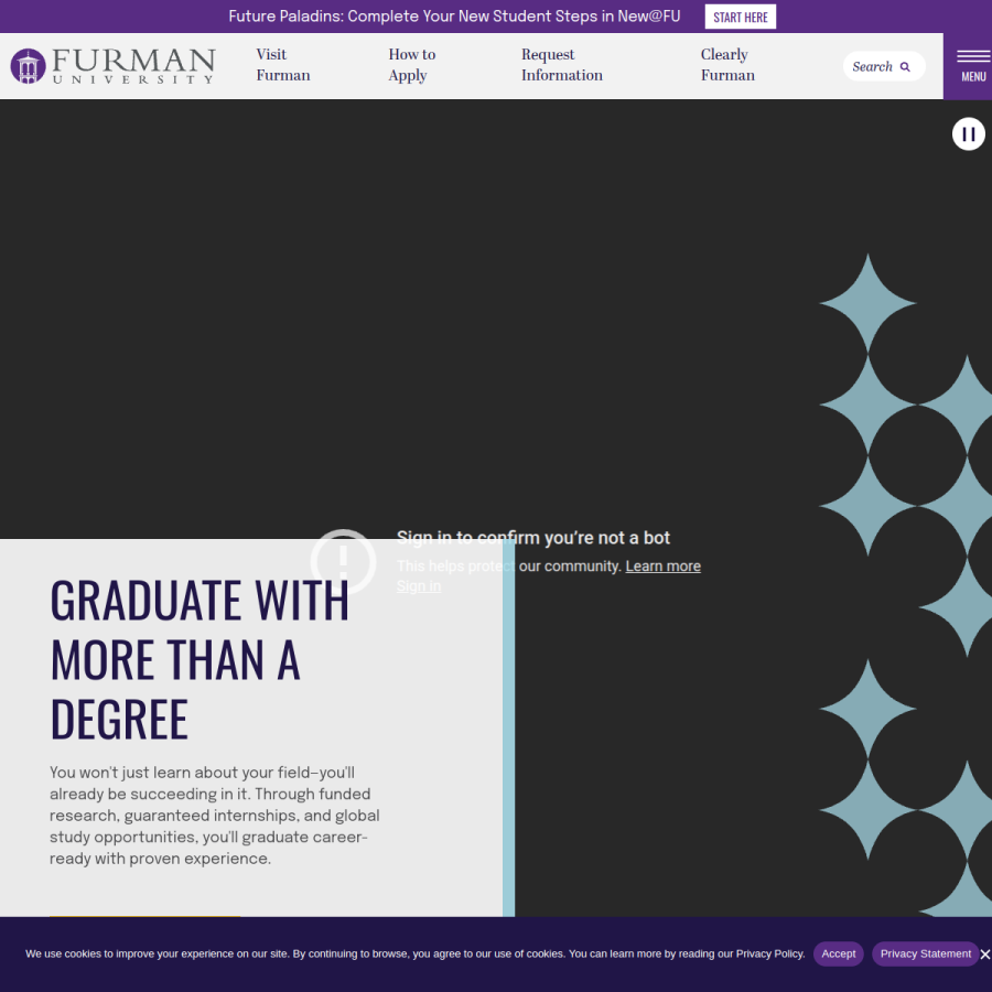 furman.edu homepage screenshot