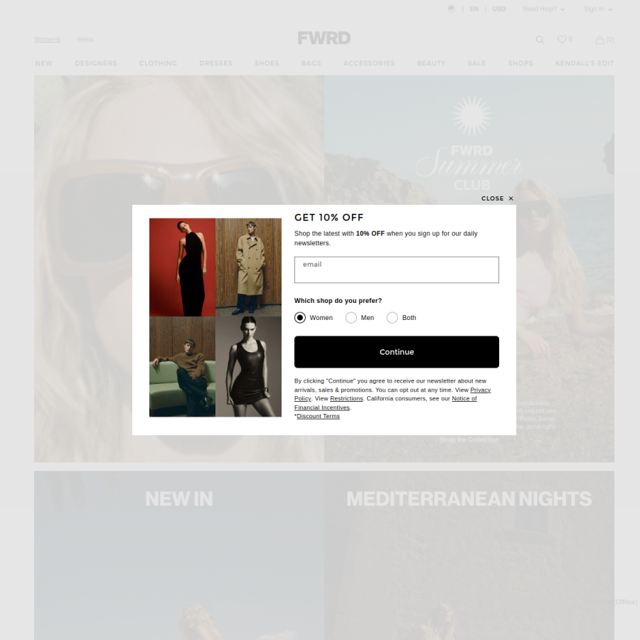 fwrd.com homepage screenshot