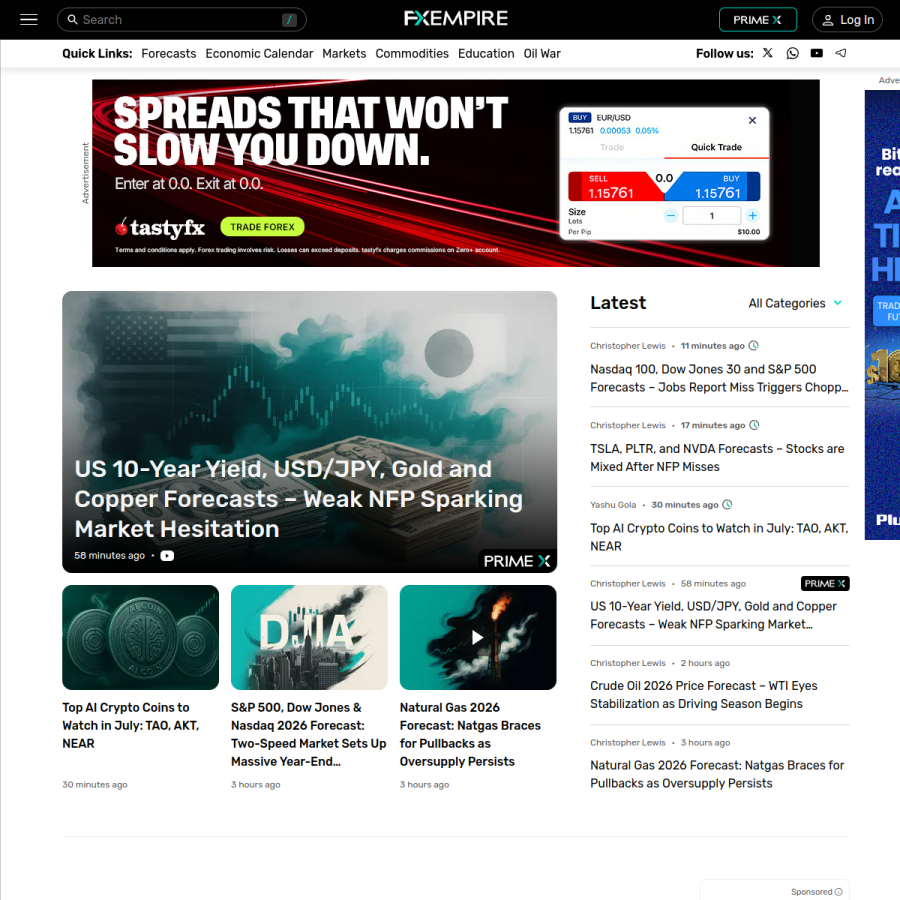 fxempire.com homepage screenshot