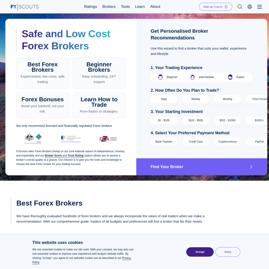 fxscouts.com homepage screenshot