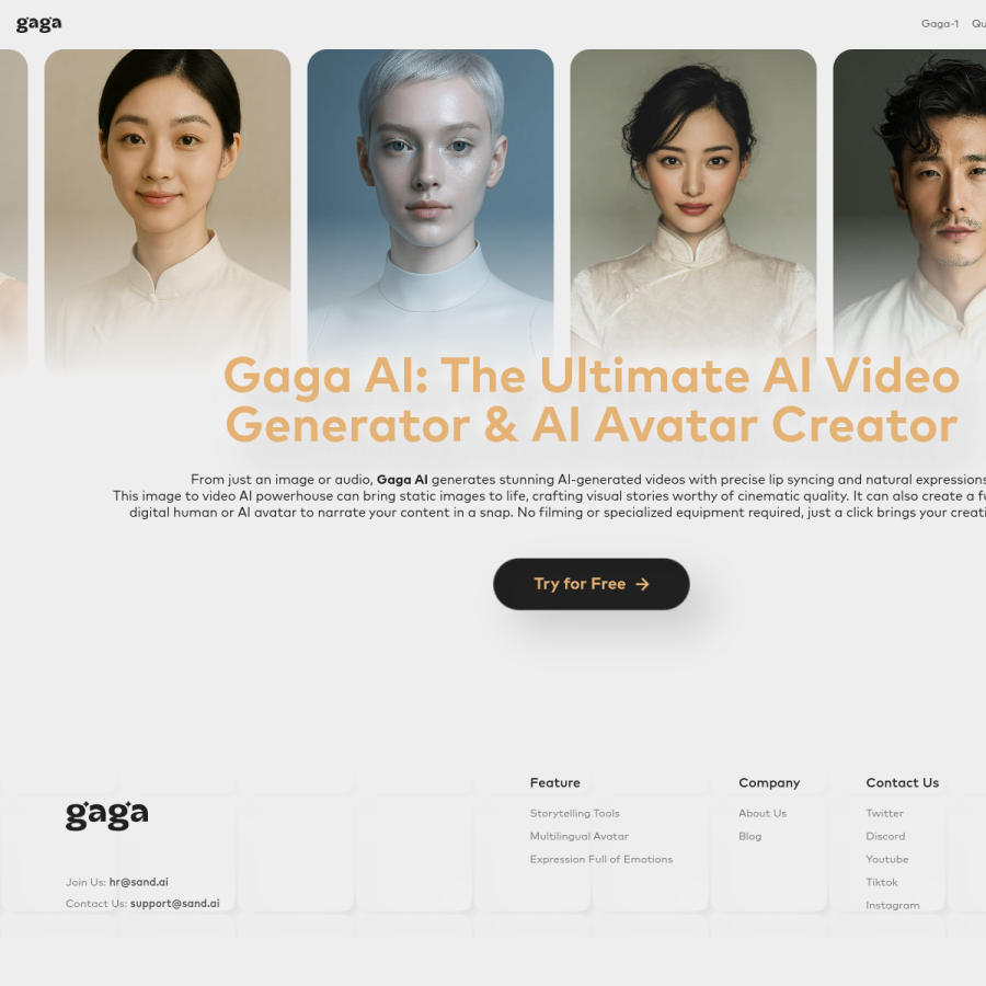 gaga.art homepage screenshot