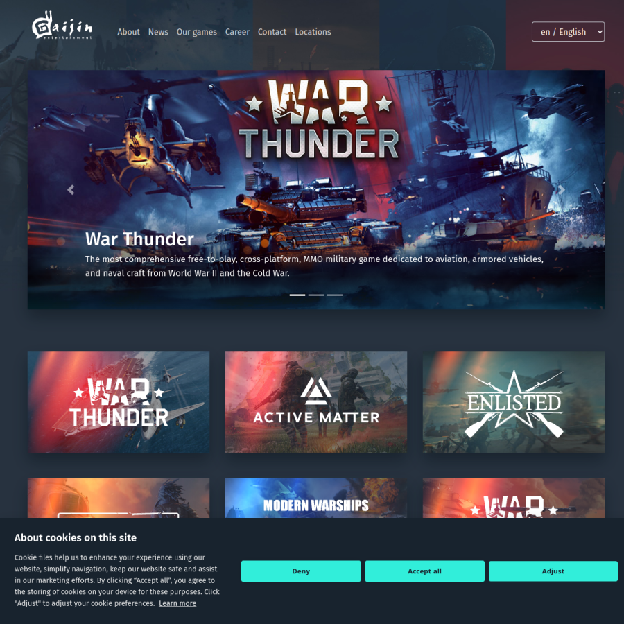 gaijinent.com homepage screenshot