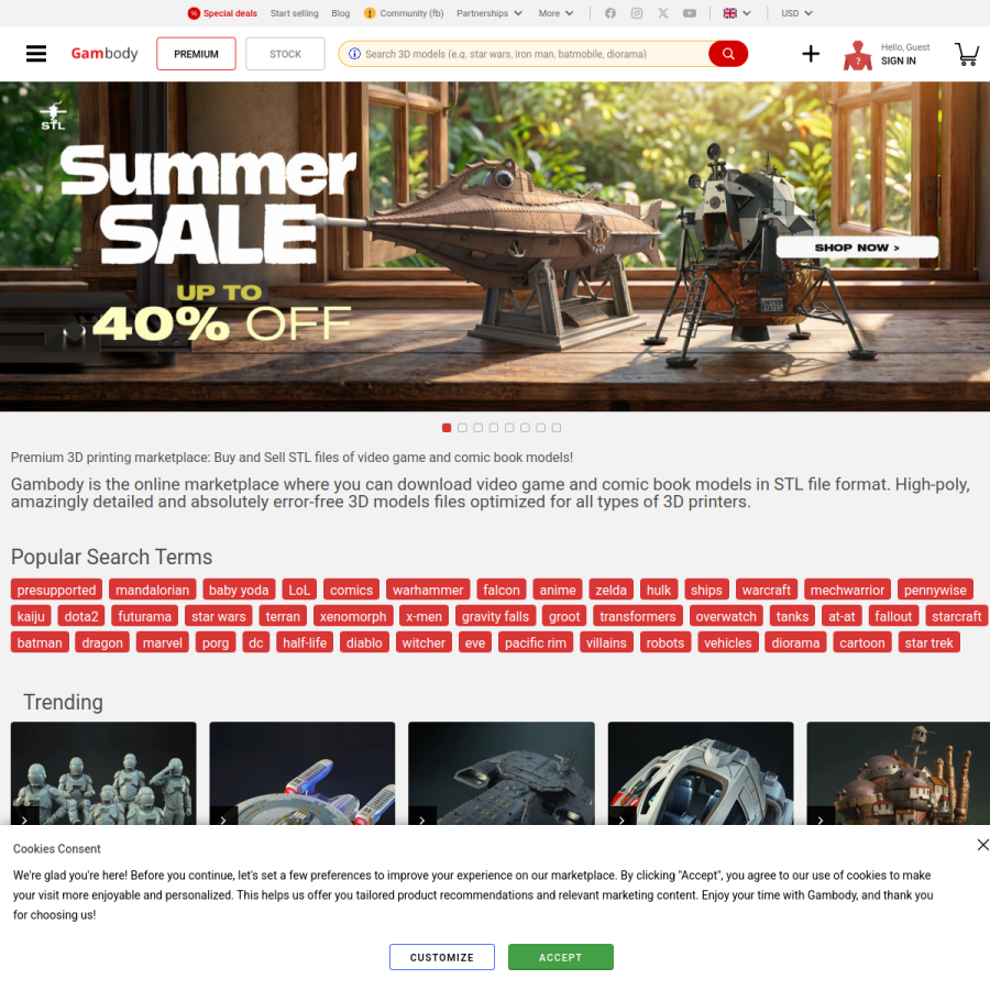 gambody.com homepage screenshot