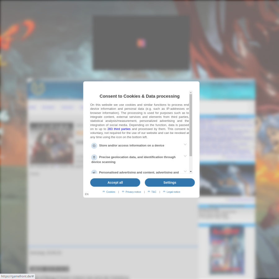 gamefront.de homepage screenshot